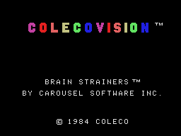 Brain Strainers title screen for Colecovision